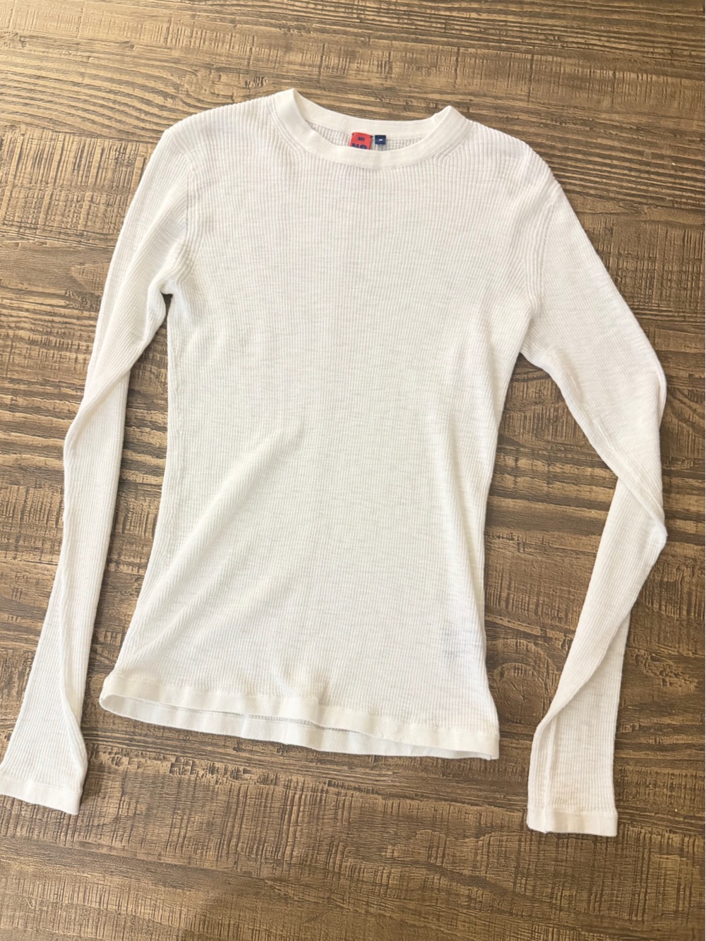 Noname Long Sleeve Ribbed Top in White.